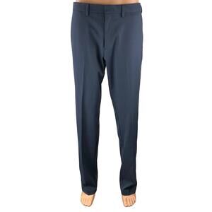 Kenneth Cole Reaction Blue High Rise Straight Chino Trousers Dress Pants 34X32